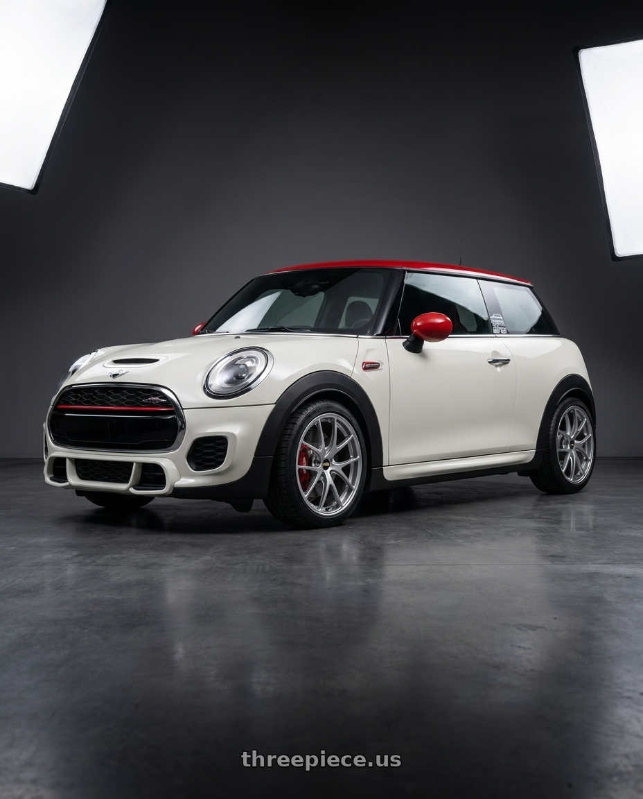 2017 MINI Hatch JCW with BBS RI-A 5x112 18x8.5+45 Diamond Silver wheels