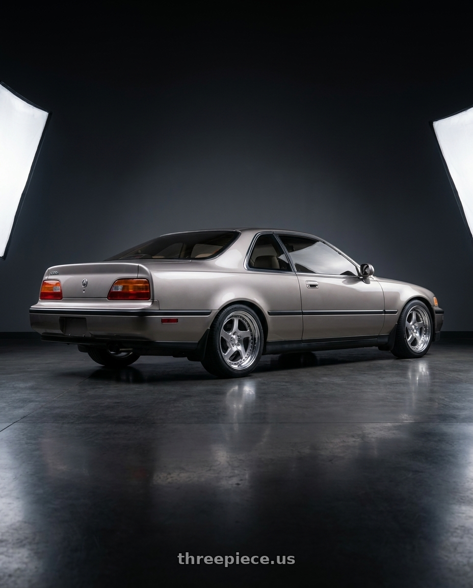 1991 Acura legend  with CCW LM5T 5x114.3 16x8.5 +40 Polished wheels rear three quarter view square tires