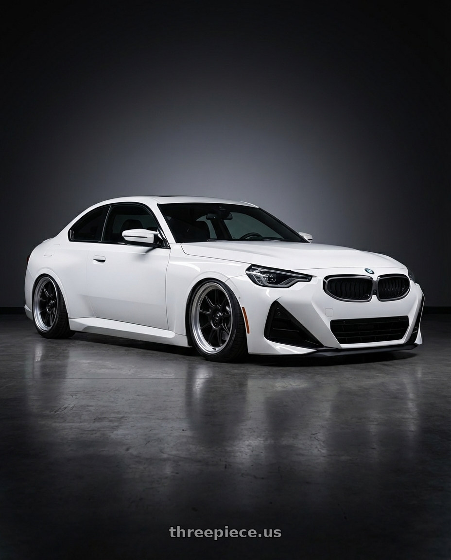2024 BMW 2 Series G42 with Konig Countergram 5x112 19x11+40 Matte Black / Matte Machined Lip wheels