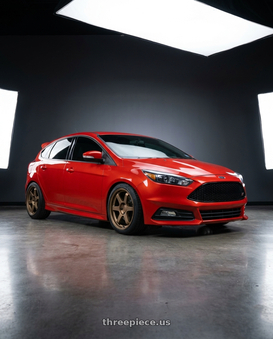 2018 ford focus st with 9six9 SIX-1 5x108 18X8.5 +35 Matte Bronze wheels