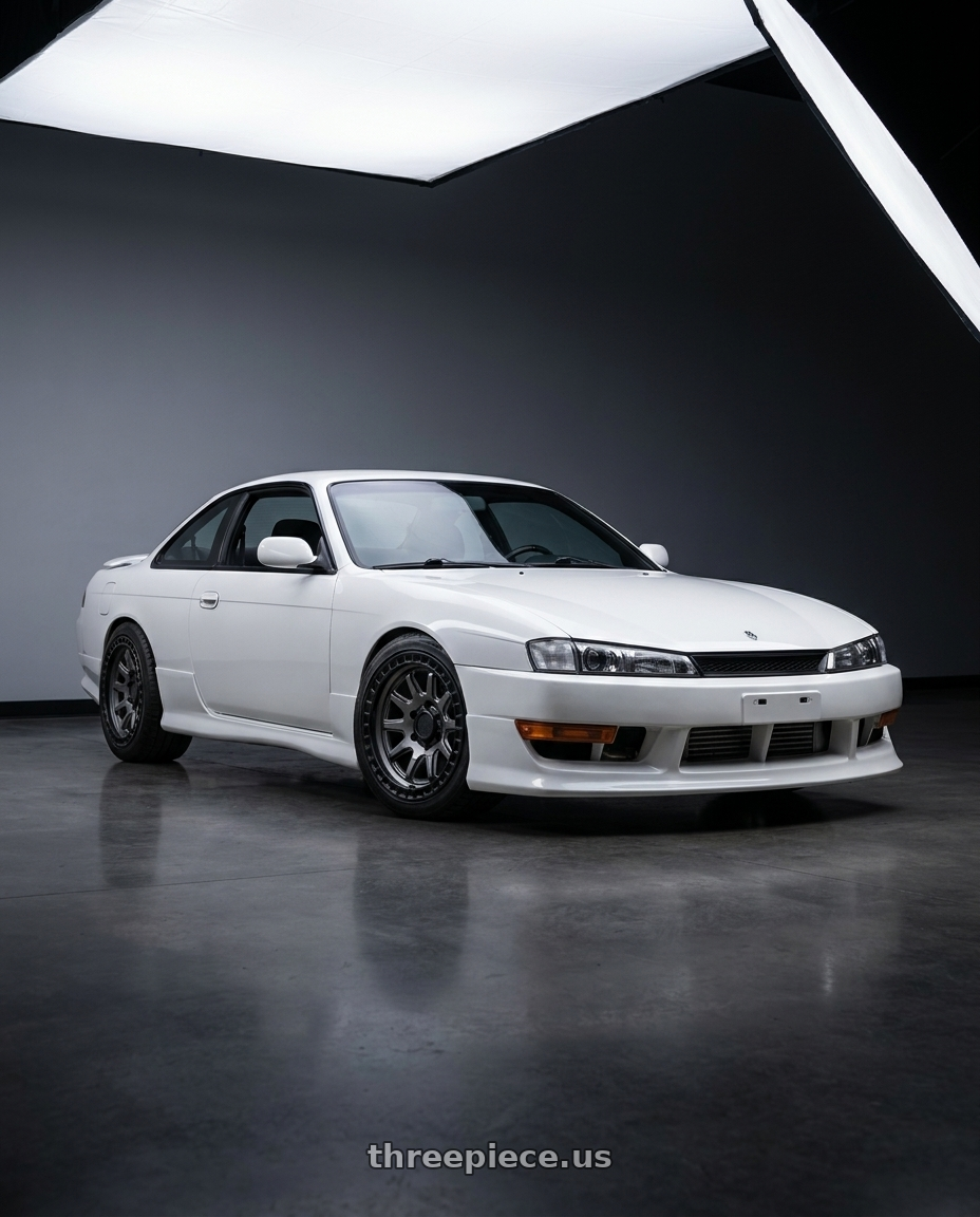 Nissan 240sx 1999 with Black Rhino CALICO 5X127 17X8.5 +34 MATTE GUNMETAL W/ MATTE BLACK LIP wheels