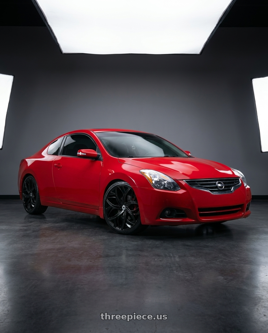 2010 Nissan Altima Coupe with Azara AZA-541 5x114.3/5x120 22x8.5 +38 Gloss Black wheels
