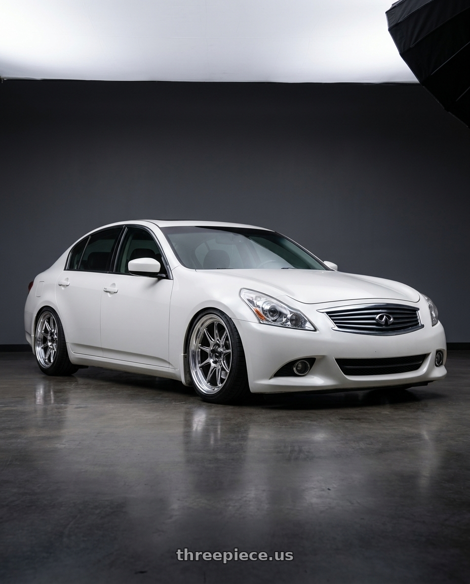 2012 Infiniti G37 with Konig Countergram 5x114.3 19x11+18 Hyper Chrome / Machined Lip wheels