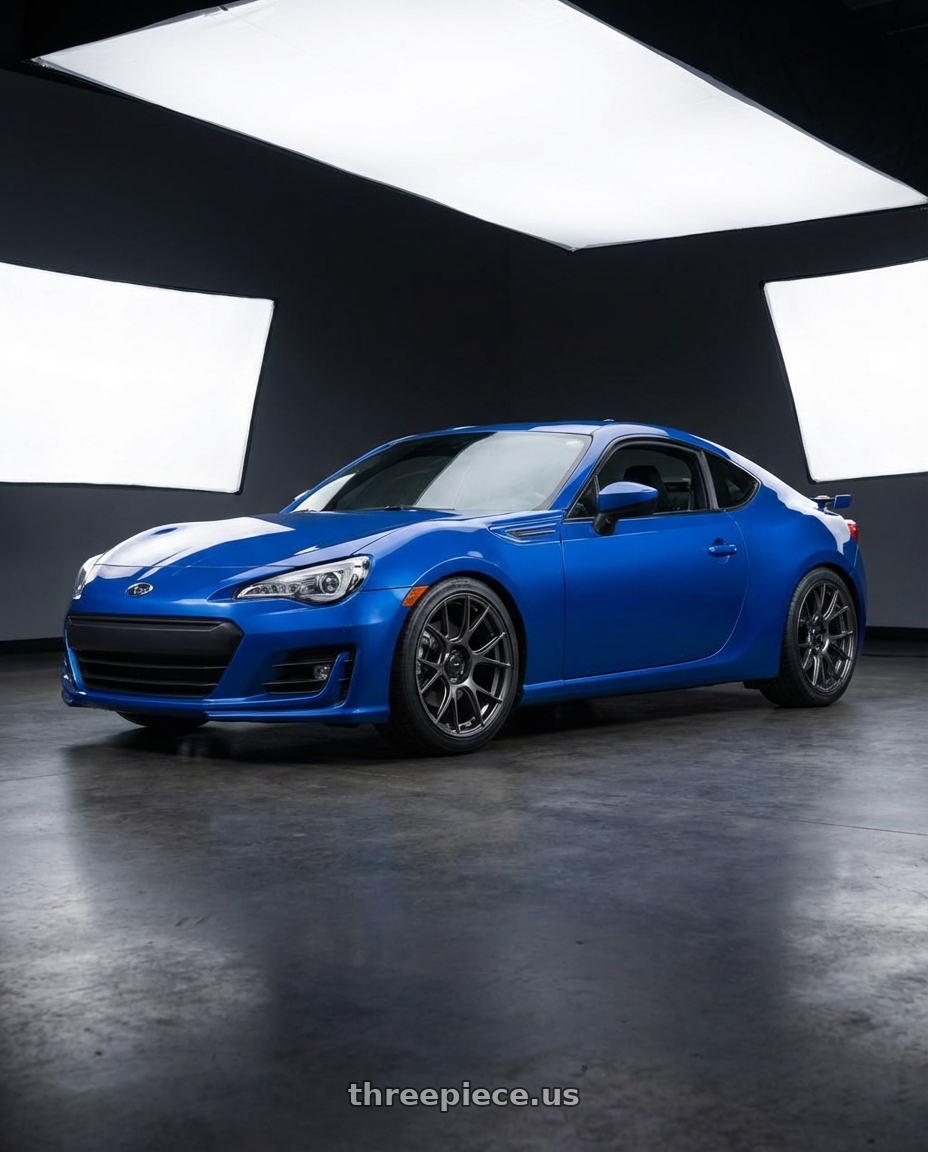 2017 Subaru BRZ with Konig Ampliform 5x100 17x8+40 Dark Metallic Graphite wheels