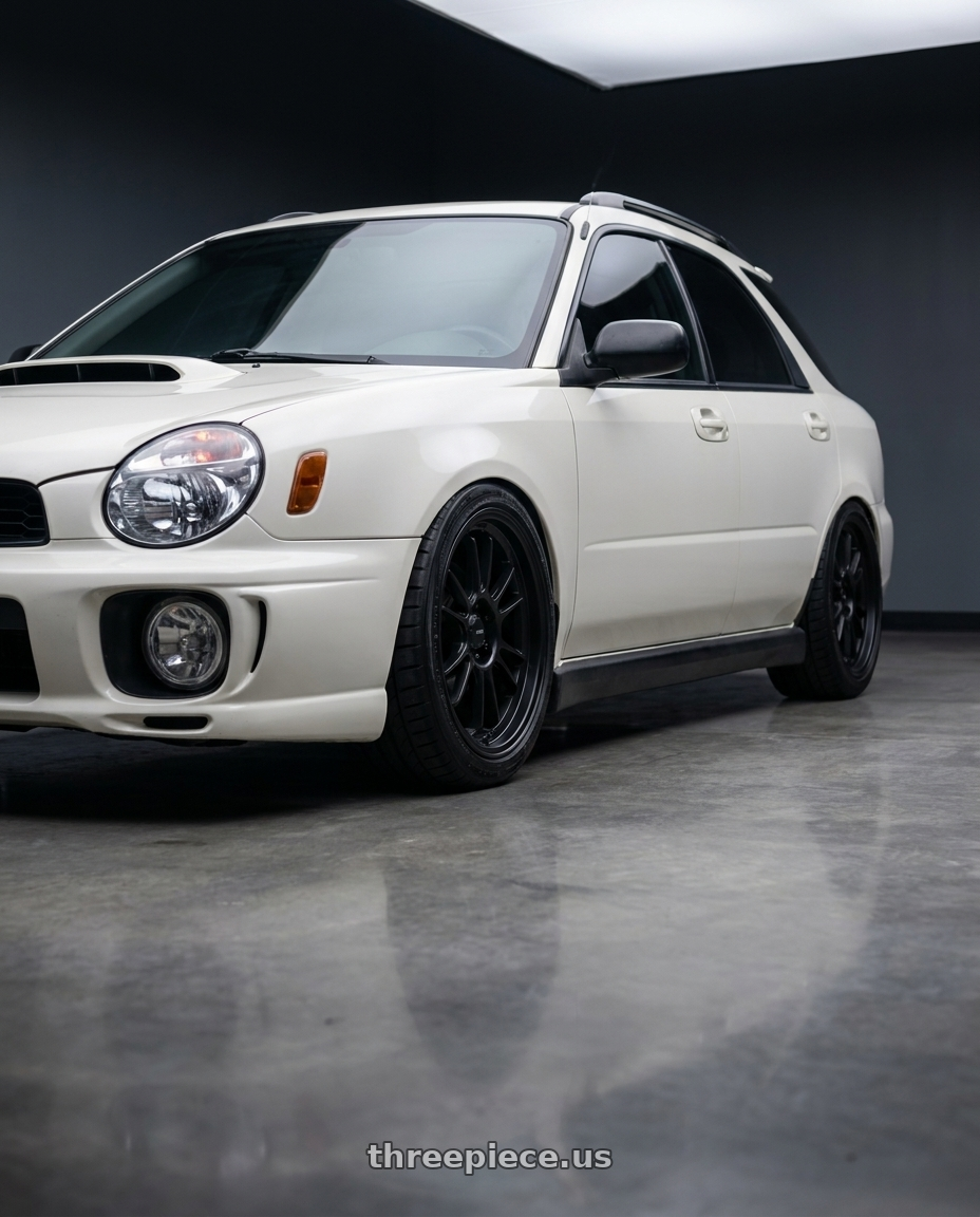 2002 Subaru wrx with Konig Hypergram 5x100 17x8+40 Matte Black wheels