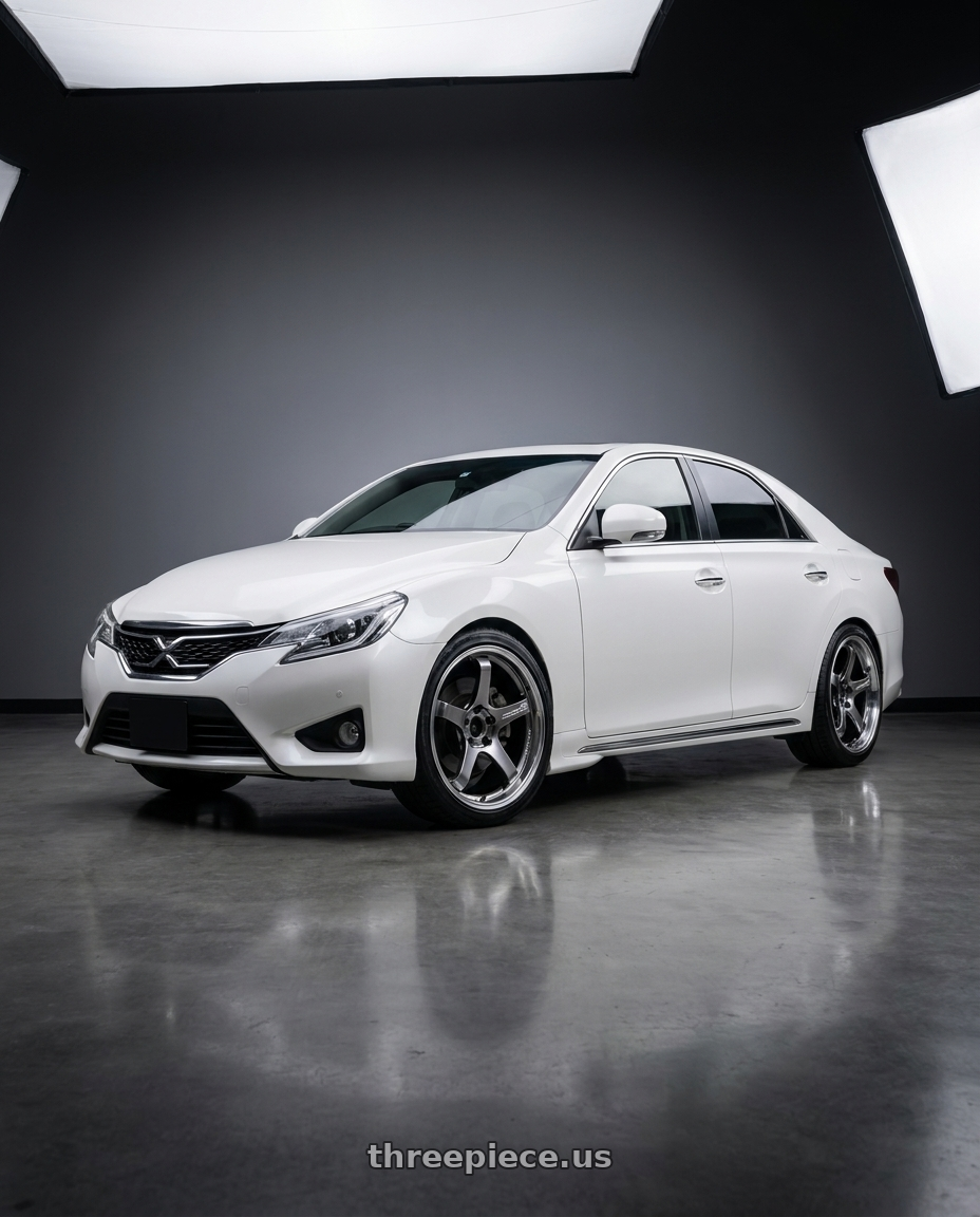 2014 Toyota Mark X with Advan Racing GT BEYOND 5x114.3 18x8.5 +37 MACHINING & HYPER PLATINUM BLACK wheels
