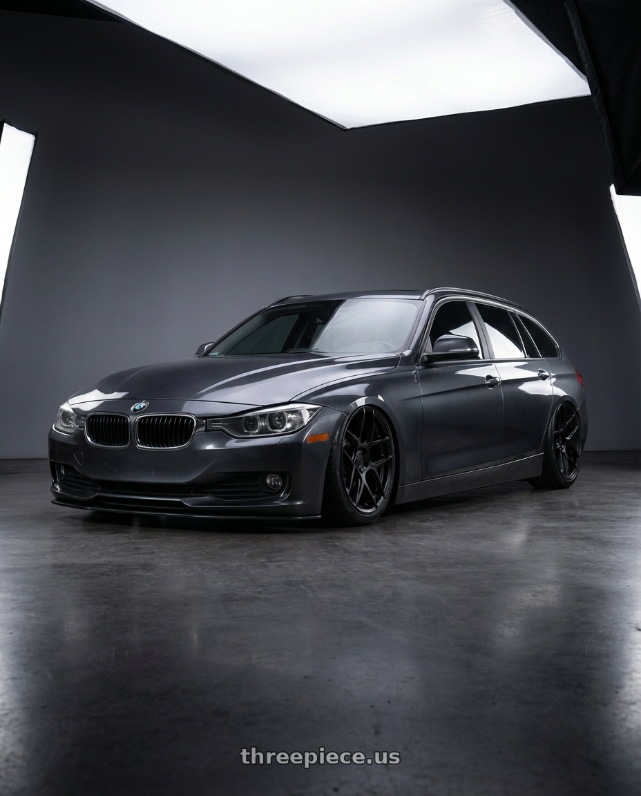 2016 BMW 3 Series F30 with Aodhan AFF2 5x120 19x8.5+35 Matte Black wheels