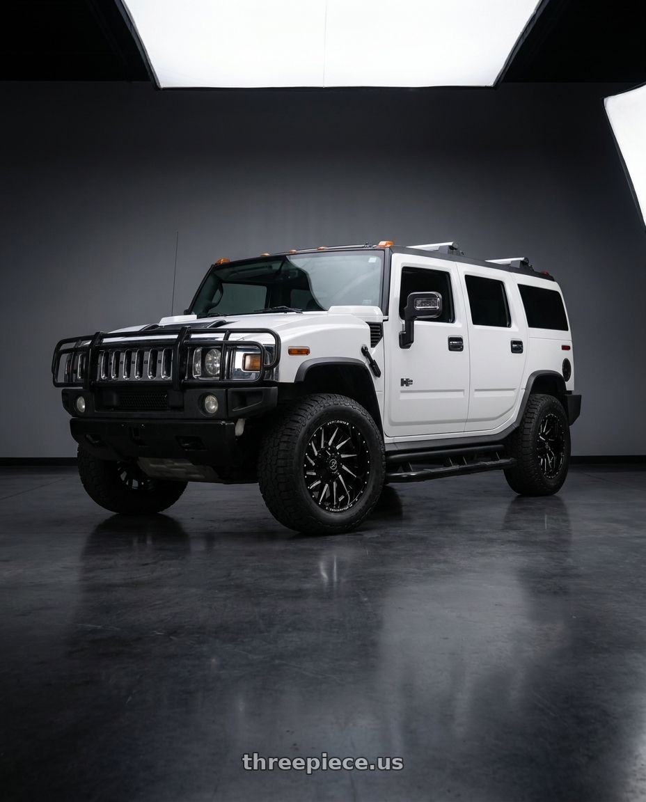 2004 Hummer H2 with XF Off-Road XF-226 8x165.1/8x170 20x9 +12 Gloss Black & Milled wheels