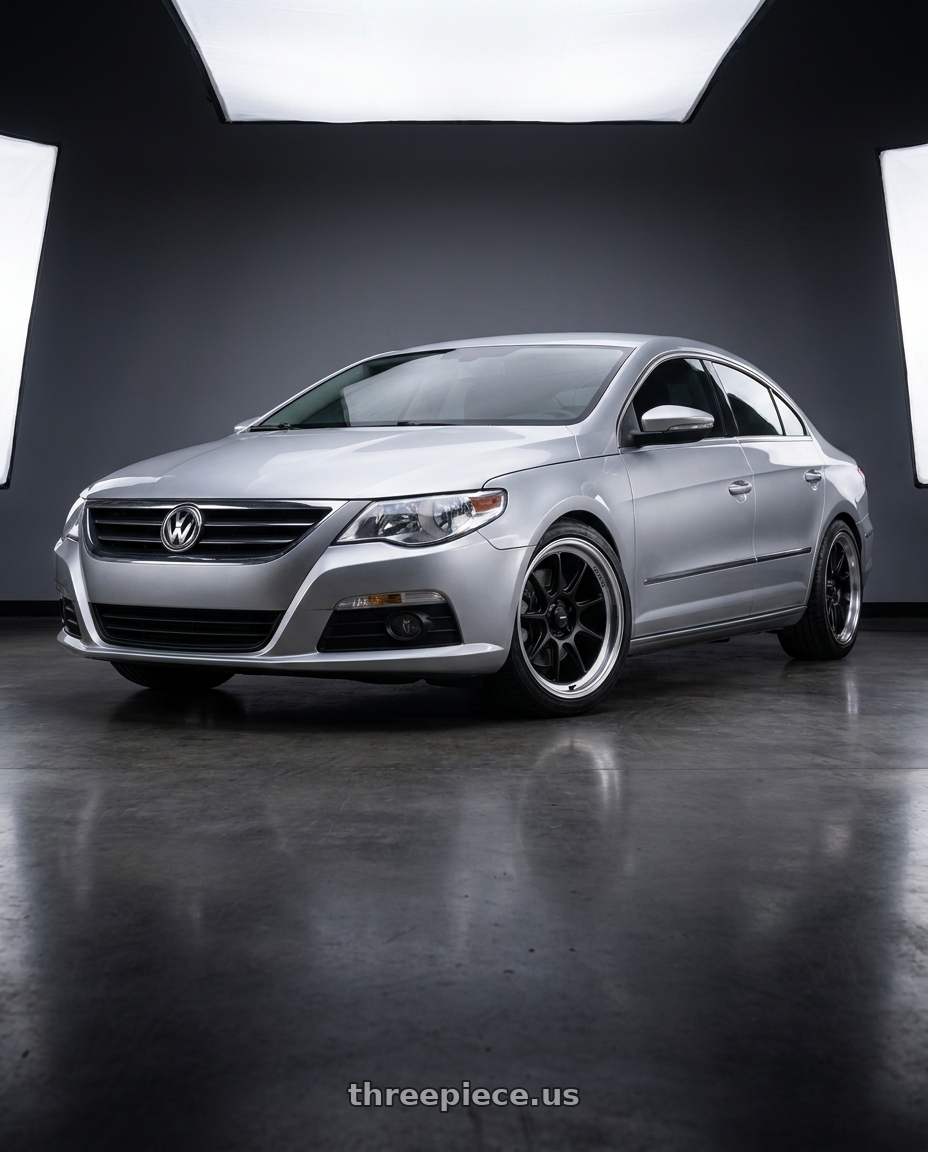 2015 Volkswagen CC with Konig Countergram 5x112 19x9.5+30 Matte Black / Matte Machined Lip wheels