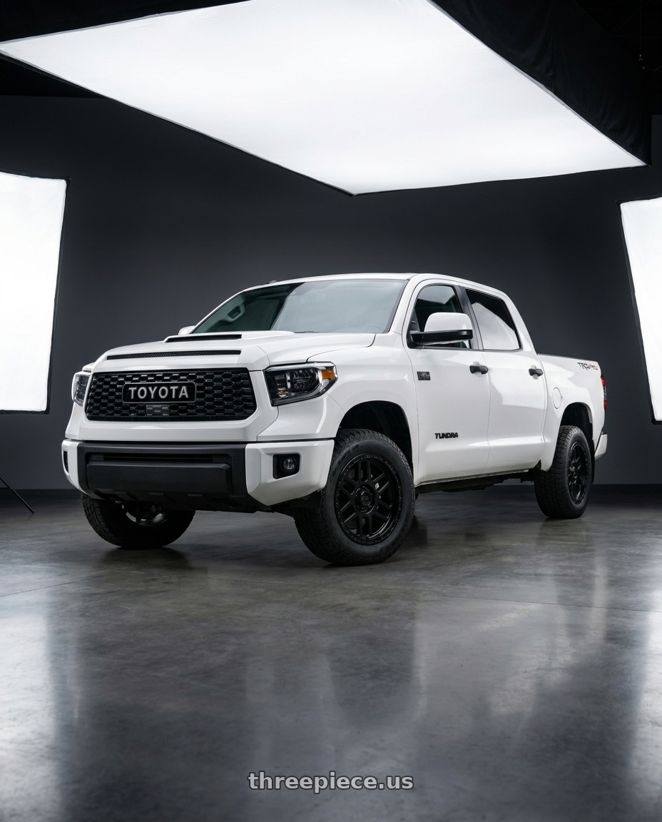2021 Toyota Tundra 1794 Edition with KMC KM544 MESA 5X150 18X9 +25 SATIN BLACK WITH GLOSS BLACK LIP wheels