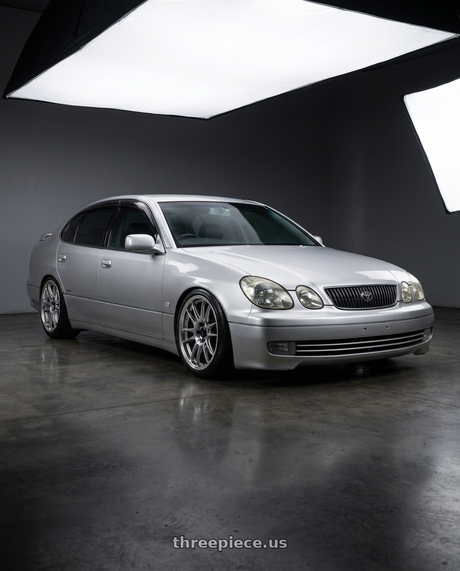 1998 Toyota Aristo V300 with Konig Countergram 5x114.3 19x9.5+25 Hyper Chrome / Machined Lip wheels