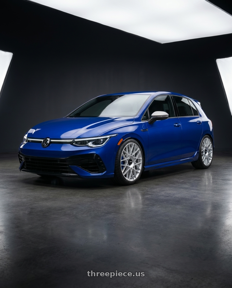 2026 Volkswagen Golf r with Rotiform 1PC R167 BLQ-C 5X112 19X8.5 +45 SILVER wheels