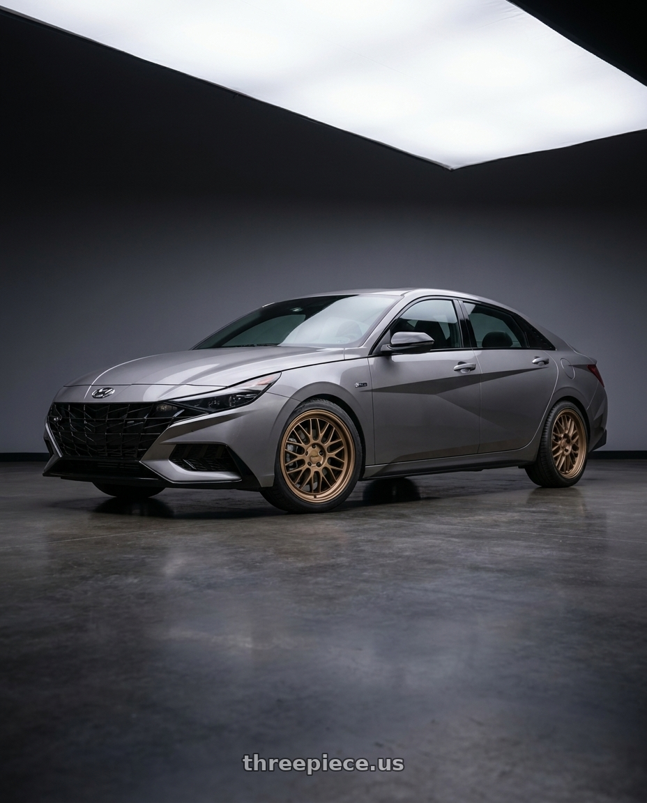 2023 Hyundai Elantra n line with KATANA RACING KR06 5x114.3 18x8 +40 Matte Bronze wheels