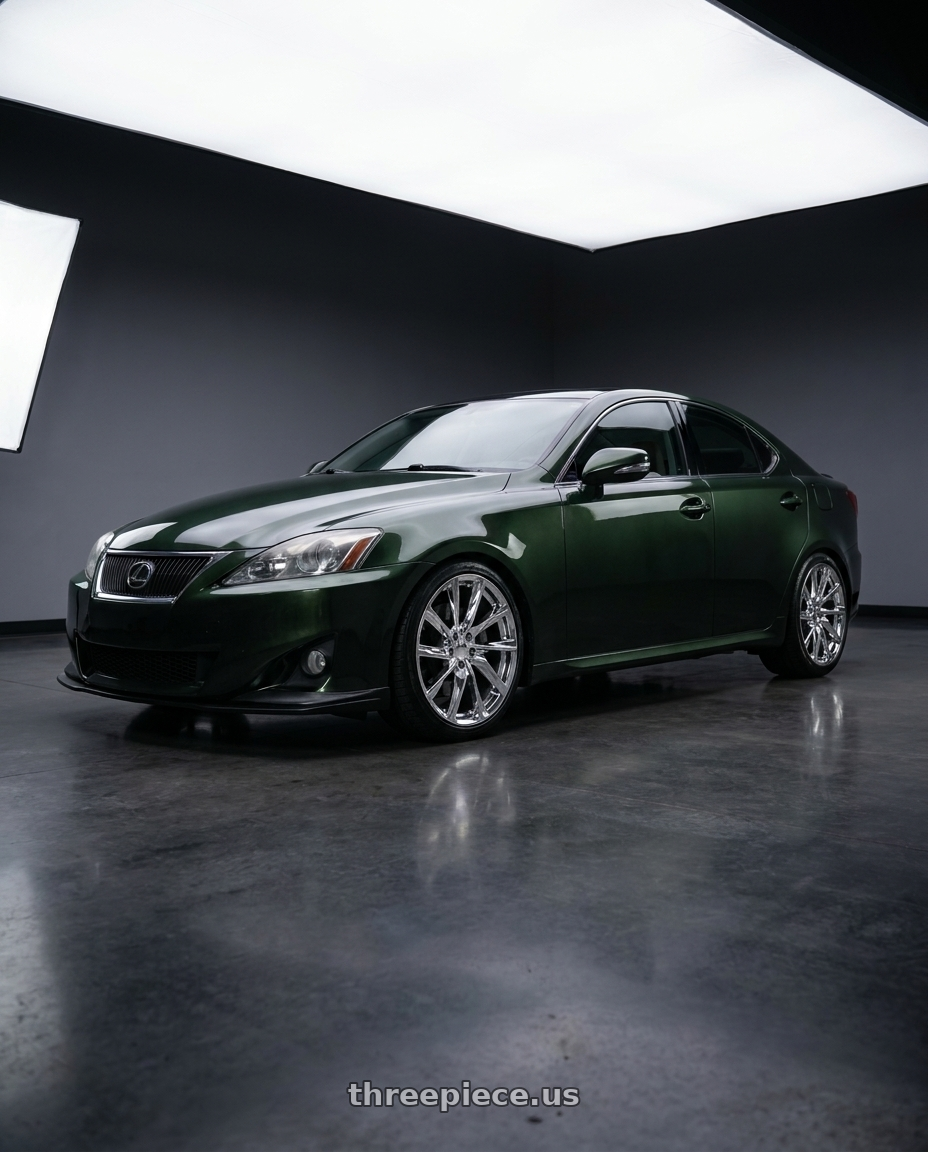 2013 Lexus is250 with REPLICA 205 6X139.7 24x10 +28 CHROME wheels