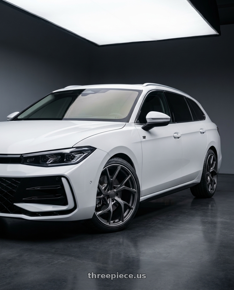 2025 vw passat with Volk Racing VMF C-01 5x114.3 20x9 +25 MATTE GUNBLACK* wheels