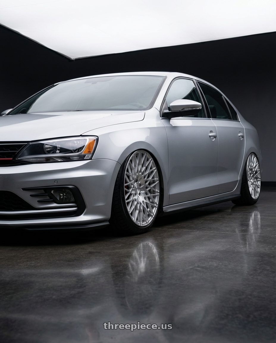 2016 Volkswagen Jetta GLI MK6 with Avant Garde Wheels M540 5X112 18x9 +48 Silver Machined wheels