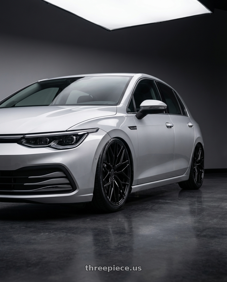 2024 Volkswagen Golf R MK8 with Avant Garde Wheels M520R 5X112 19x9.5 +40 Gloss Black wheels