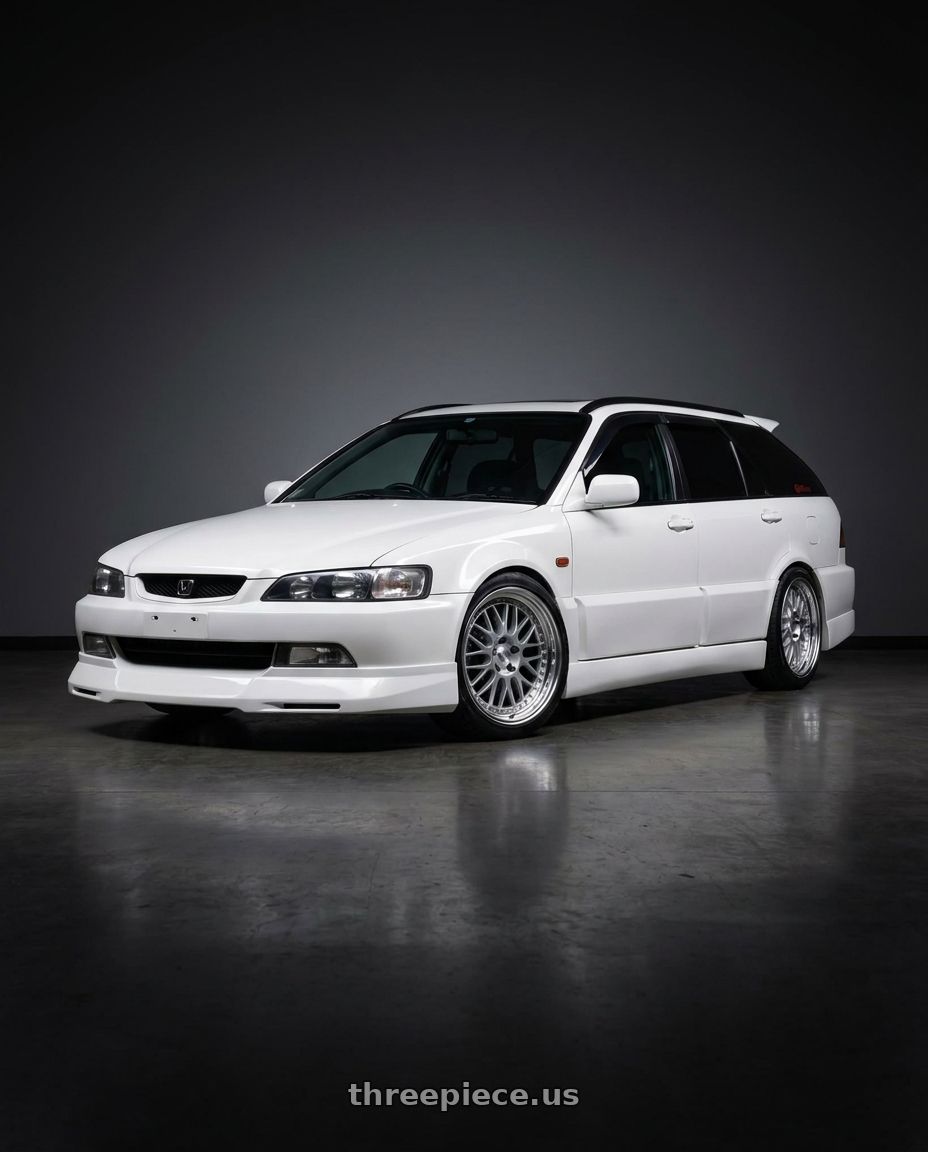 1998 honda accord wagon with Work Meister M1 3p 4x114.3 18x8+38 O Disk Silver wheels
