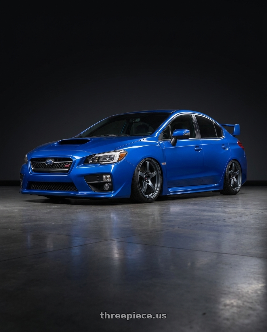 2013 Subaru WRX STI with Gram Lights 57CR 5x114.3 18x8.5+50 Gunblue II wheels