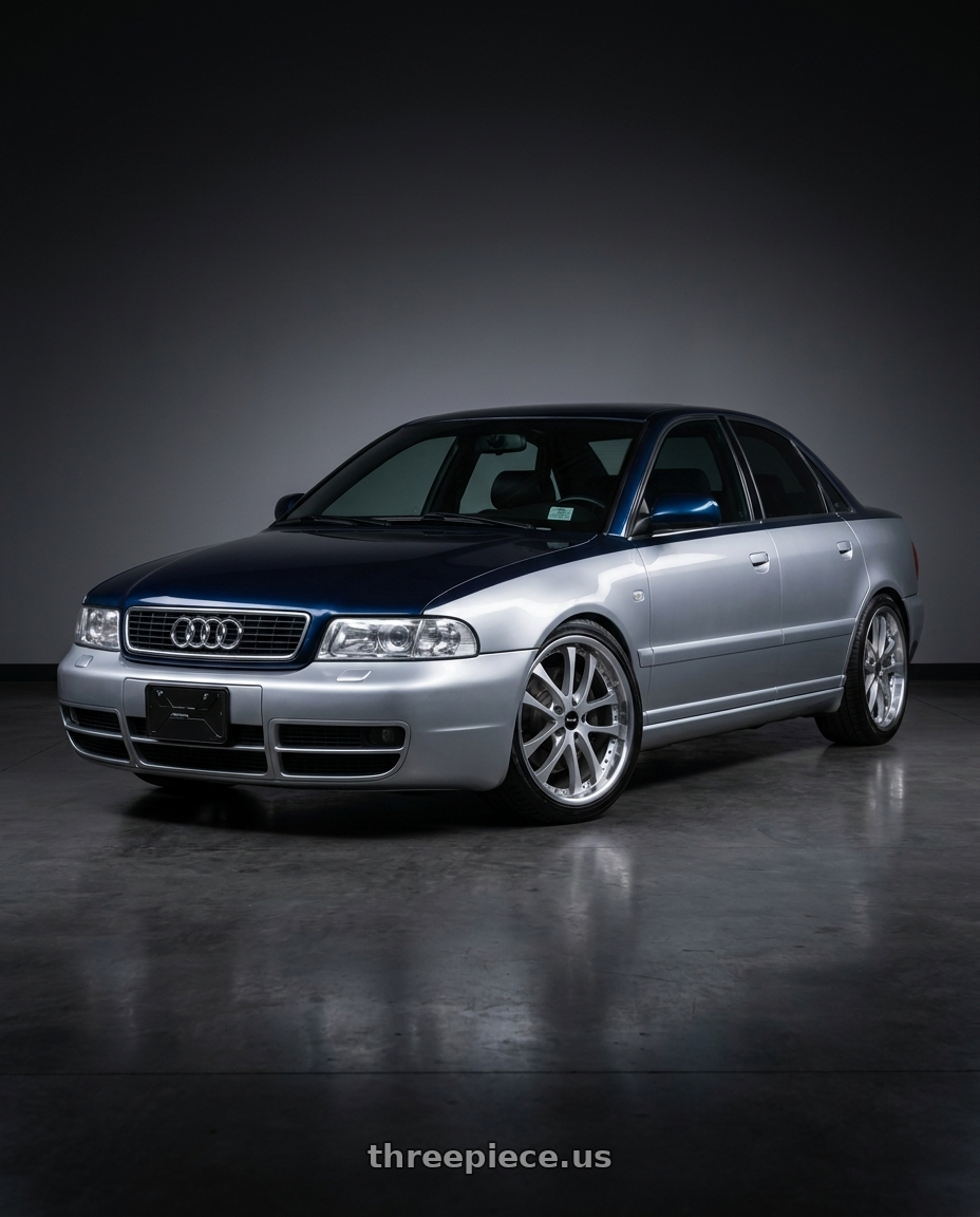 2001 Audi S4 with ARC AR5 5x114.3 18x9.5  +30 Silver Machine Face Lip Chrome Rivet wheels