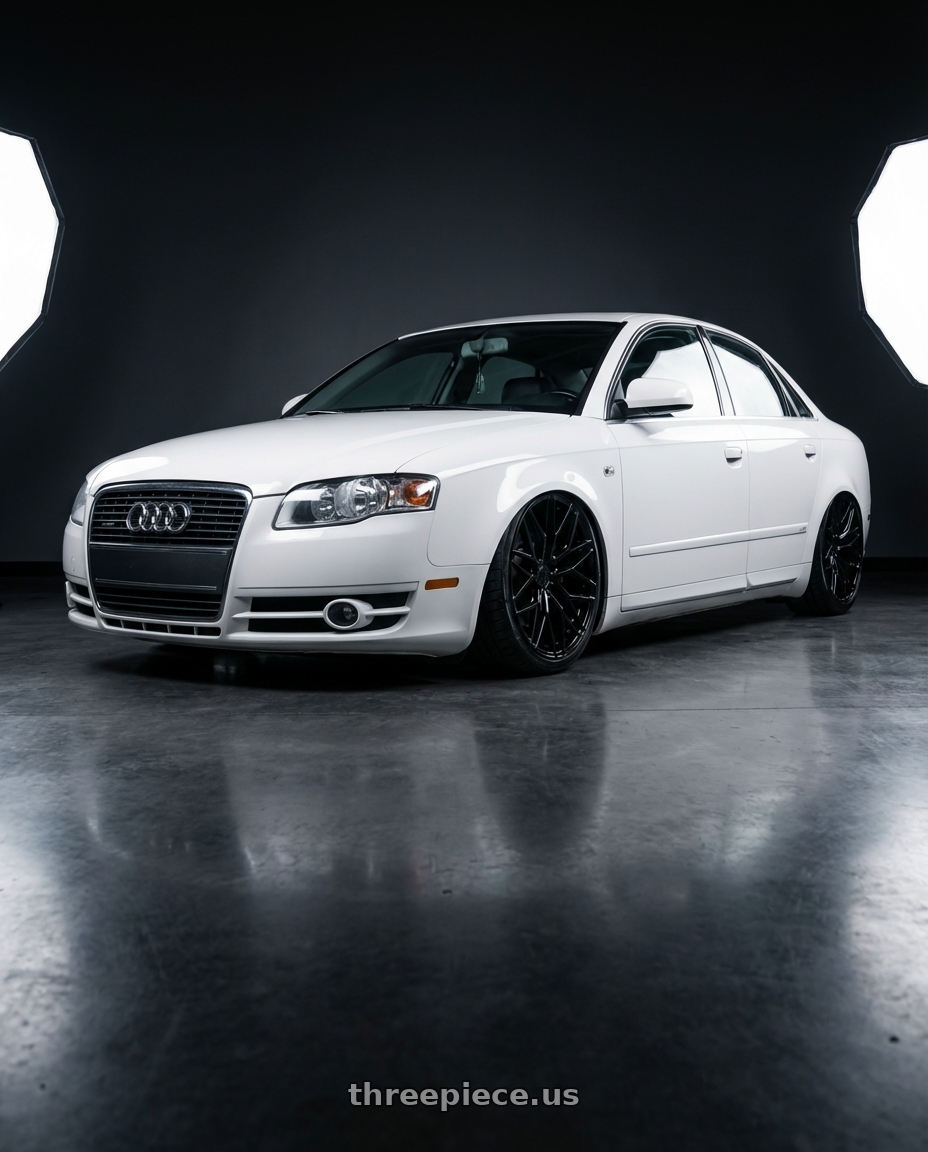 2010 Audi A4 B7 with Avant Garde Wheels M520R 5X112 19x8.5 +35 Gloss Black wheels