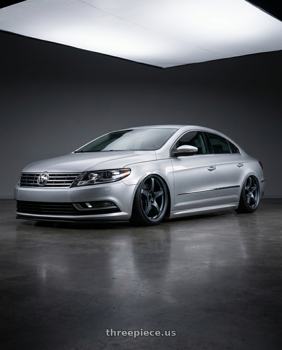 2015 Volkswagen CC with Gram Lights 57CR 5x112 19x10.5+22 Gunblue II wheels