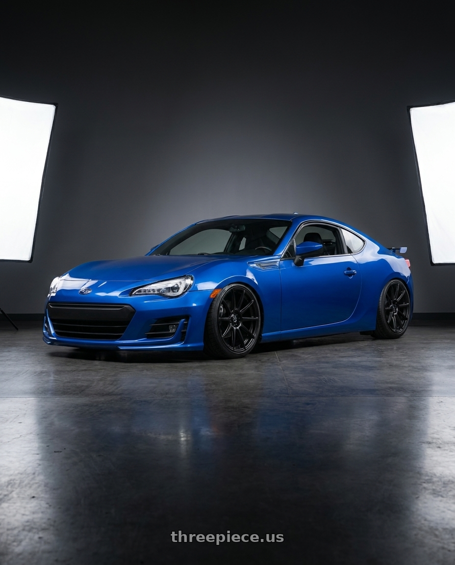 2017 Subaru BRZ with Konig Control 5x100/5x114.3 18x8+45 Matte Black wheels