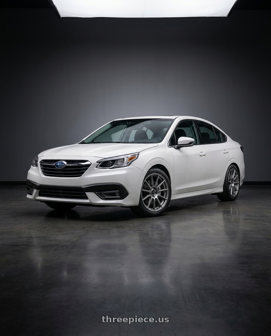 2023 Subaru Legacy GT in White Pearl colour with Enkei TS10 5x114.3 18x8+50 Grey wheels