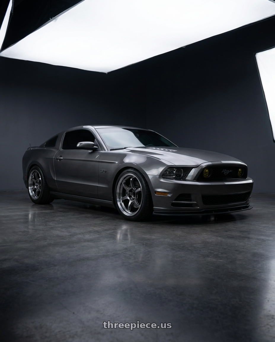 2014 Ford Mustang GT with Advan Racing R6 5x114.3 20x10.0 +35 MACHINING & RACING HYPER BLACK wheels