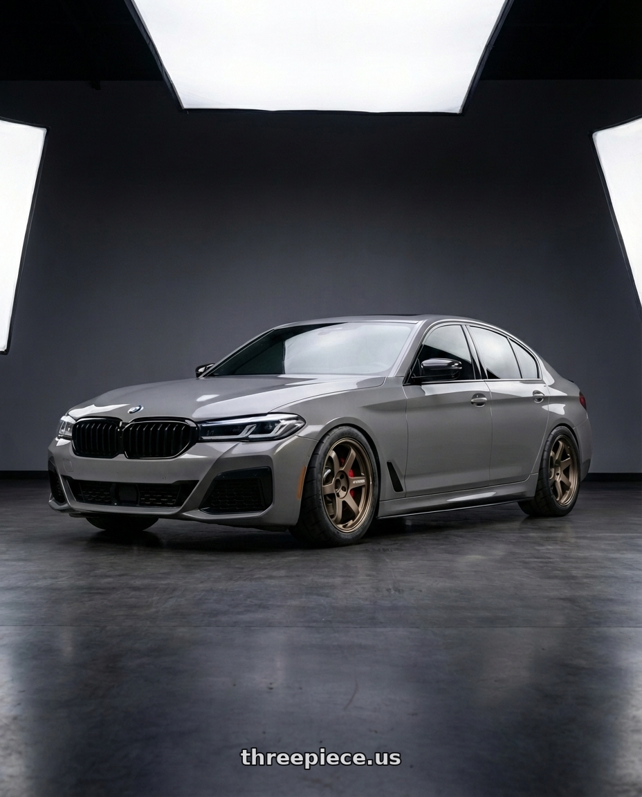 2022 bmw 530i  with Volk Racing TE37SL 5x114.3 19x10.5+12 Pressed Double Black wheels