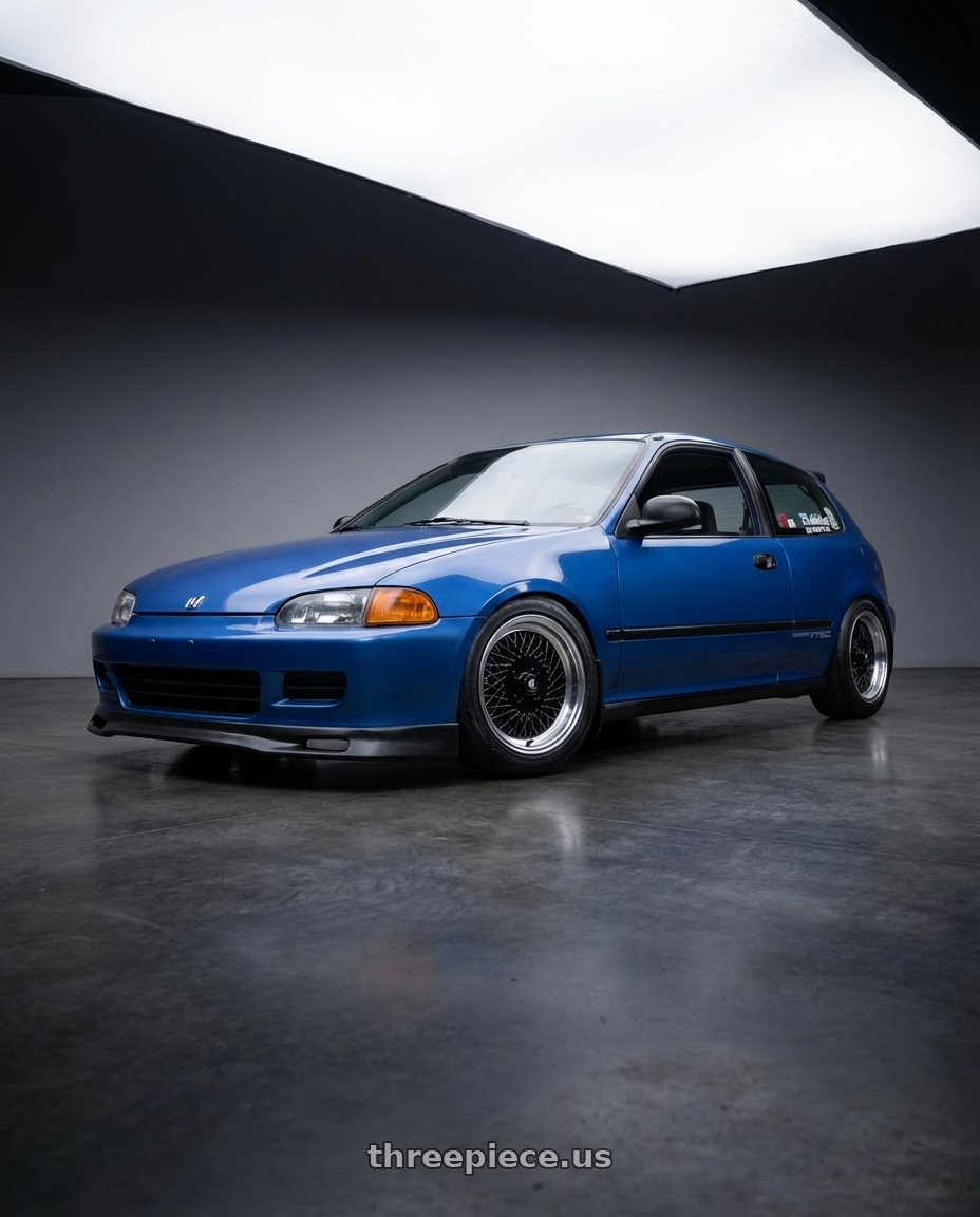 1993 Honda Civic DX Hatchback  with Enkei Enkei92 Classic Line 4x100 15x8+25 Black wheels