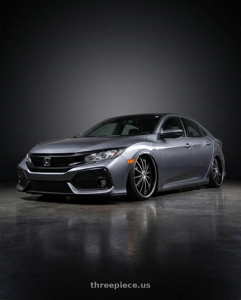 2017 Honda Civic with ELURE 31 5X115/5x127 24x9.5 +13 BLACK MACHINED wheels
