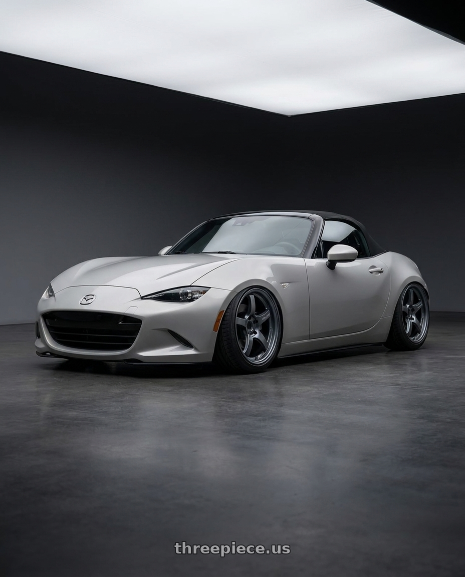 2021 Mazda MX-5 Miata ND with Gram Lights 57CR 5x114.3 17x9+12 Gunblue II wheels