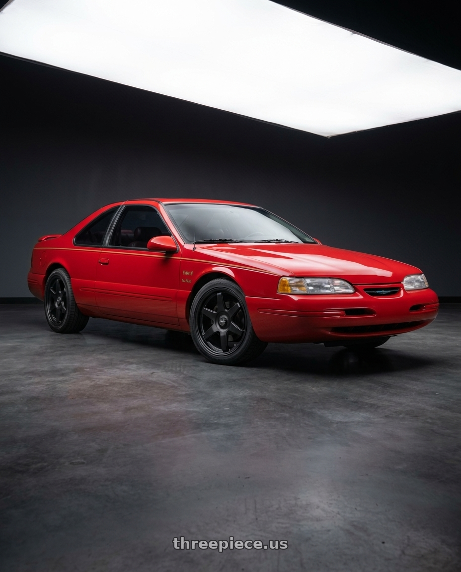 1996 ford Thunderbird with V�xx Riva 5x108/5x114.3 17x7.5+40 Matte Black wheels
