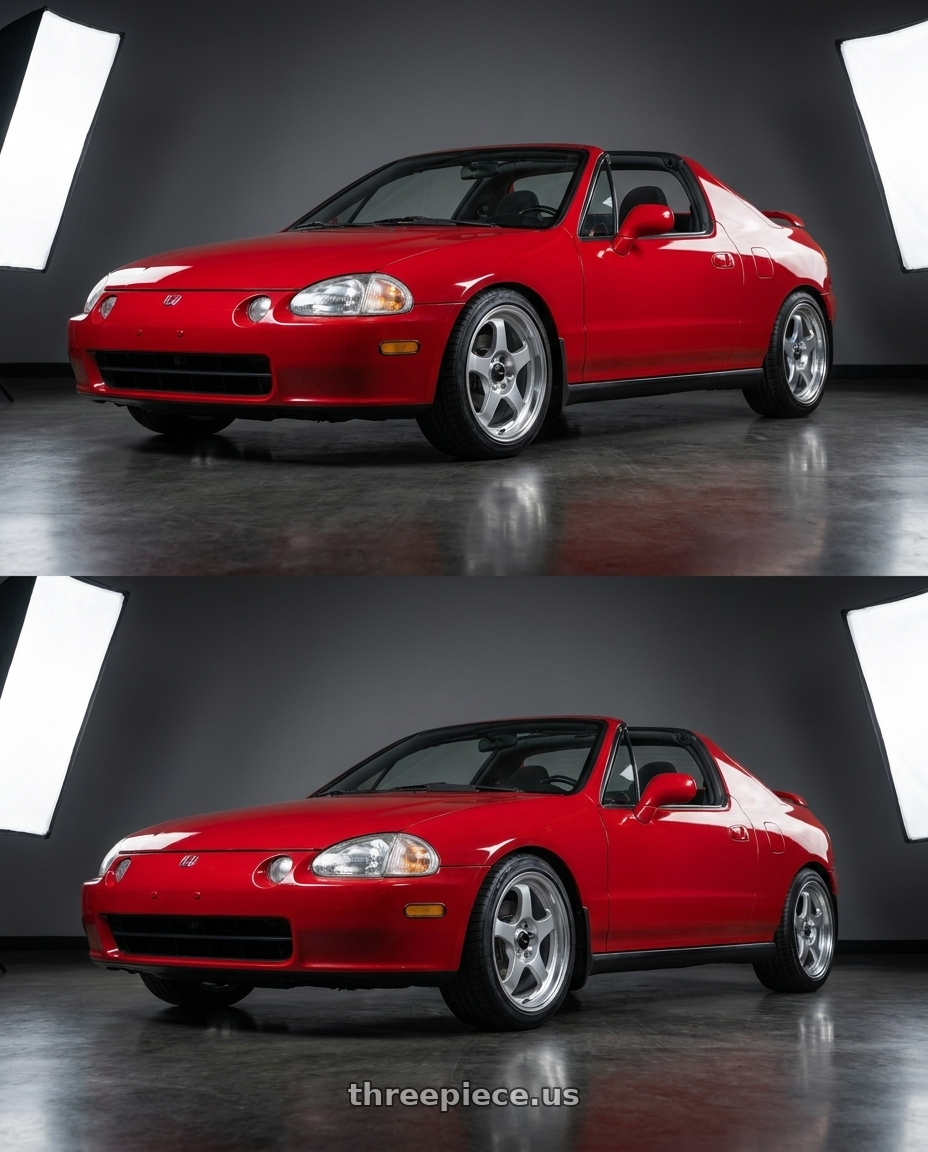 1993 Honda del sol with Vors SP1 4x100/4x114.3 16x7  +38 Silver Machine Face Lip wheels