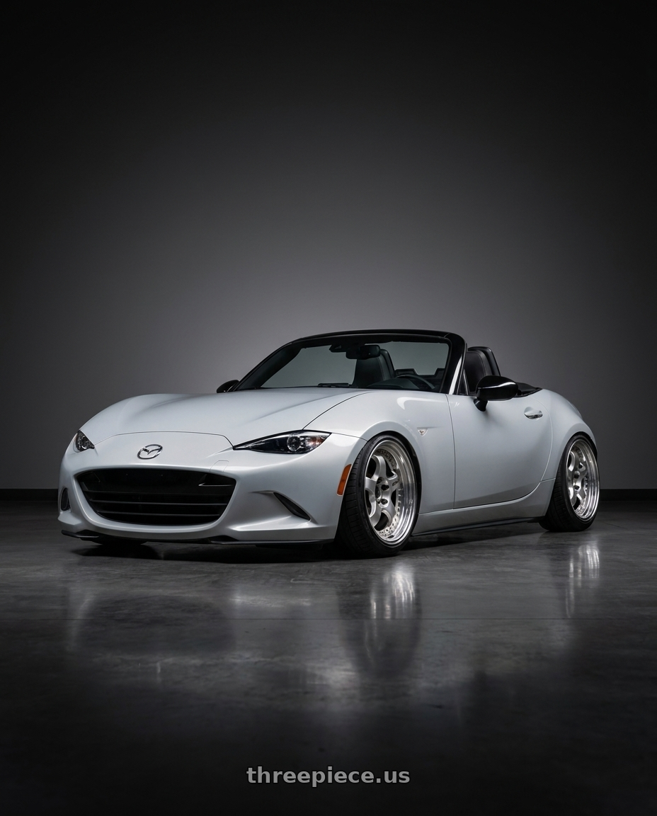 2016 mazda miata with Work Meister S1 3P 4x100 17x8+36 W Disk Bright Buff Finish wheels