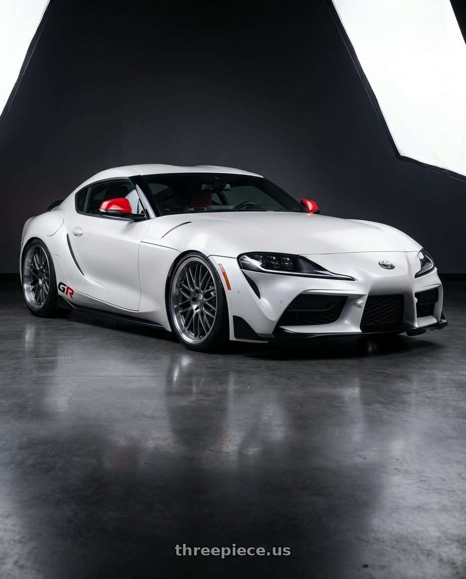 2026 toyota GR supra final with TSW AVALON 5X112 19X9.5 +39 GUNMETAL W/ BRUSHED GUNMETAL FACE & MACHINED LIP wheels