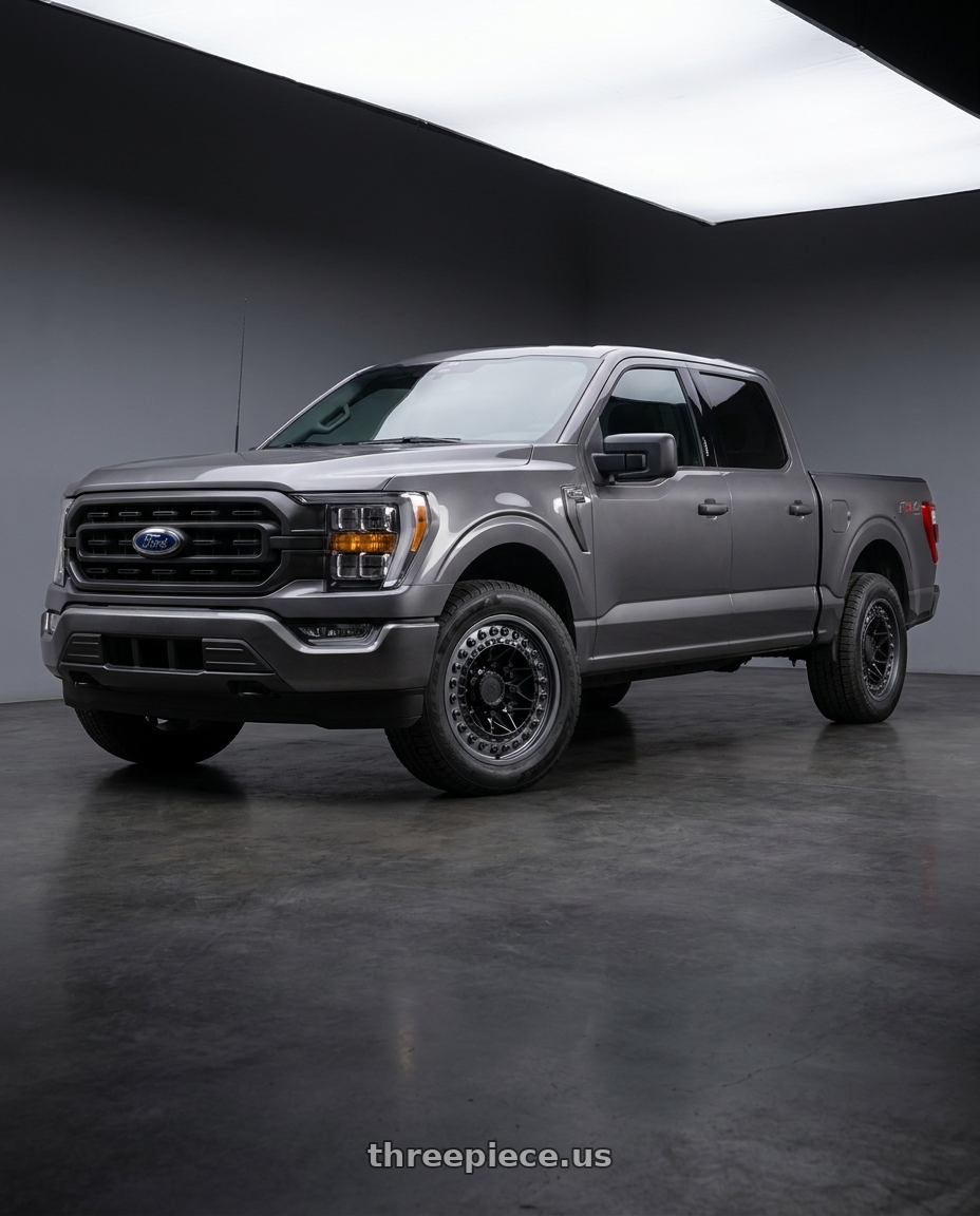 2021 Ford F-150 XL with Black Rhino ALPHA 6X135 18X9 +20 MATTE BLACK W/ GUNMETAL LIP wheels
