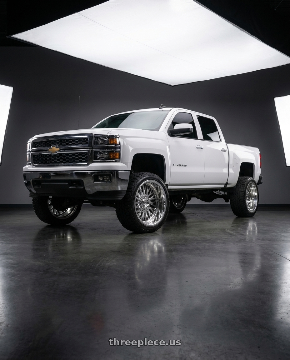 2015 Chevy Silverado with Strada Spina 5x100/5x114.3 20x8 +40 Chrome wheels