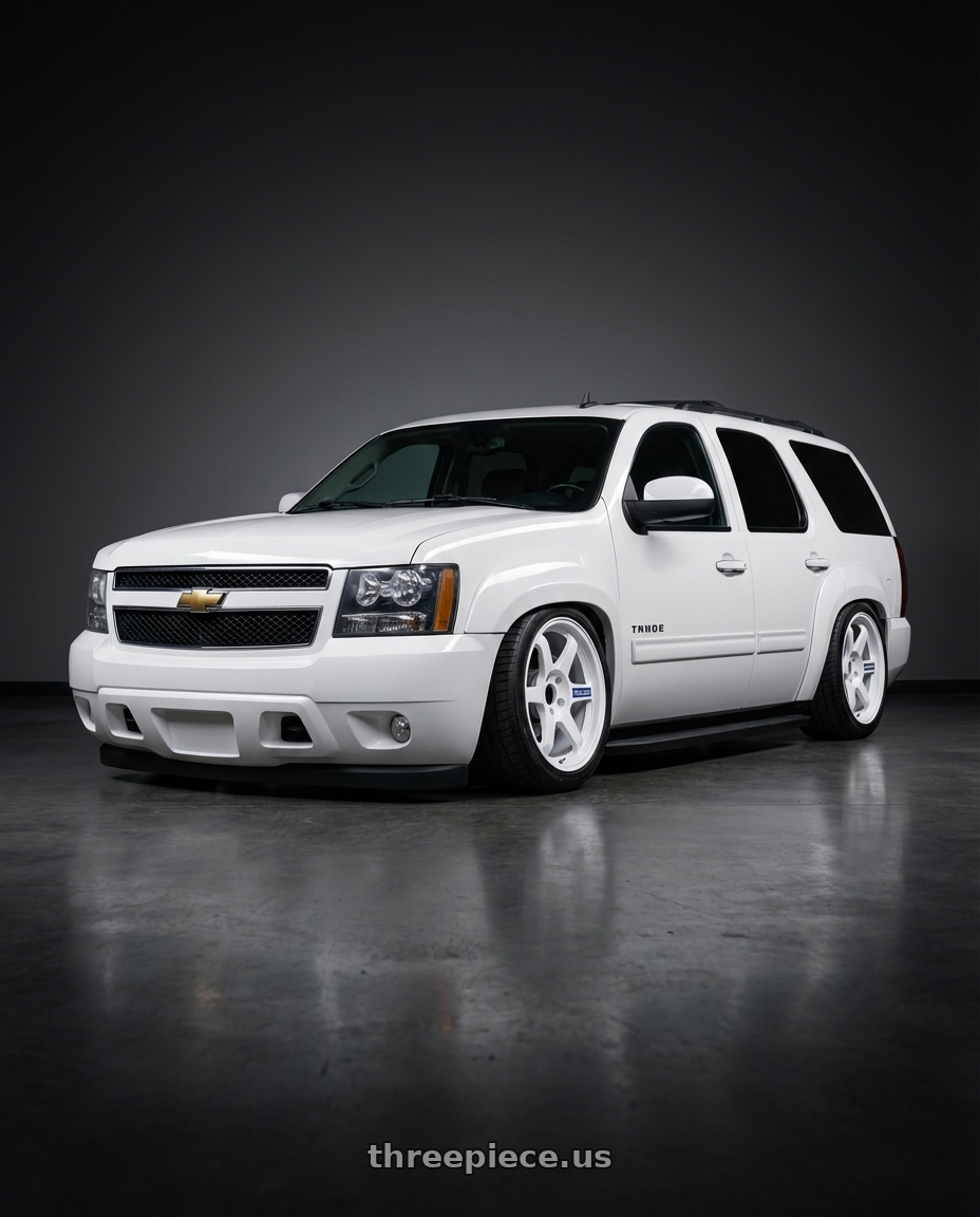 2011 Chevy Tahoe  with Volk Racing TE37 Gravel 5x114.3 15x7.0+35 White wheels