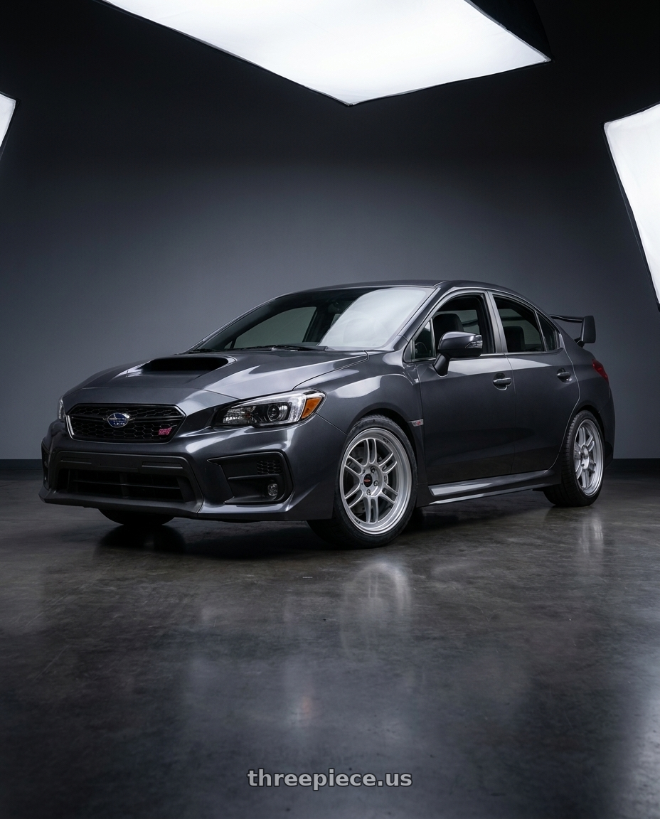2021 Subaru WRX with Enkei RPF1 5x114.3 17x8.5+40 Silver wheels
