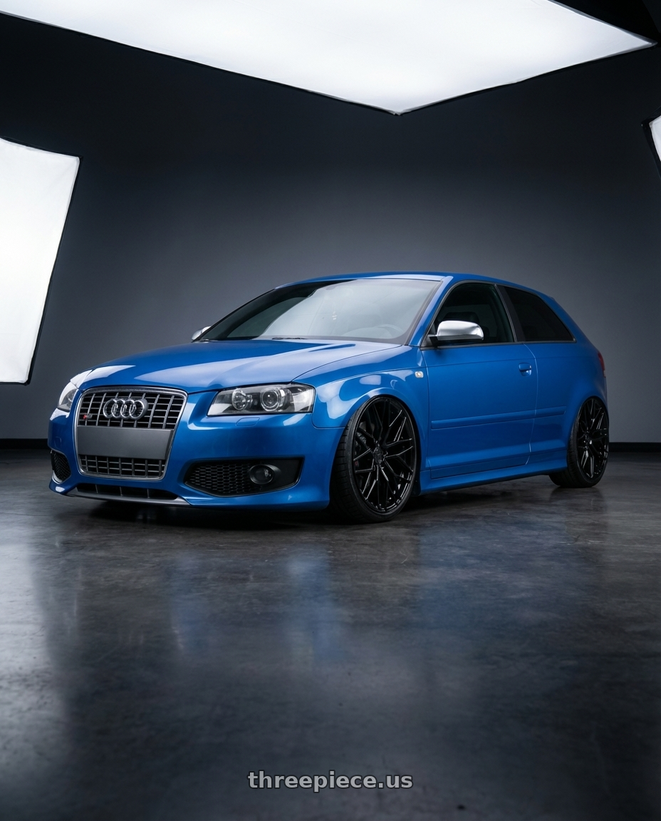 2019 Audi S3 8V with Avant Garde Wheels M520R 5X112 19x9.5 +40 Gloss Black wheels