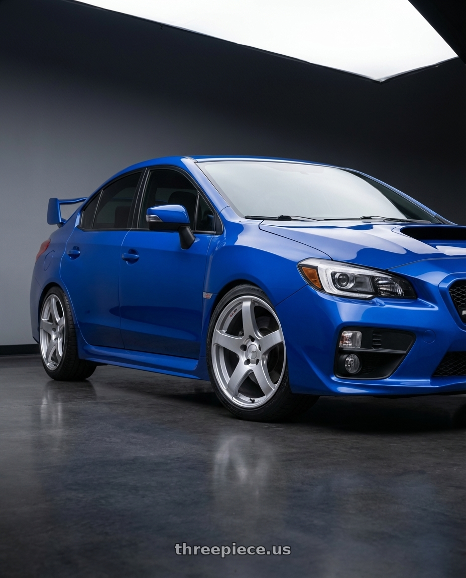 2013 Subaru WRX STI with Ssr Gtv01 5x114.3 18x8.5+40  GLARE SILVER wheels