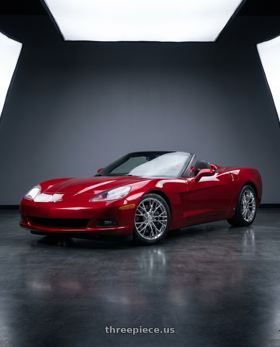 2008 Chevrolet Corvette Convertible Z51 with OE Wheels CV22B 5x120.65 18x8.5+56 Chrome wheels