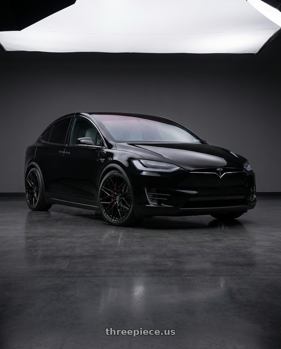 2018 TESLA MODEL X with Rohana RFX17 5x120 20x11 +52 Gloss Black wheels