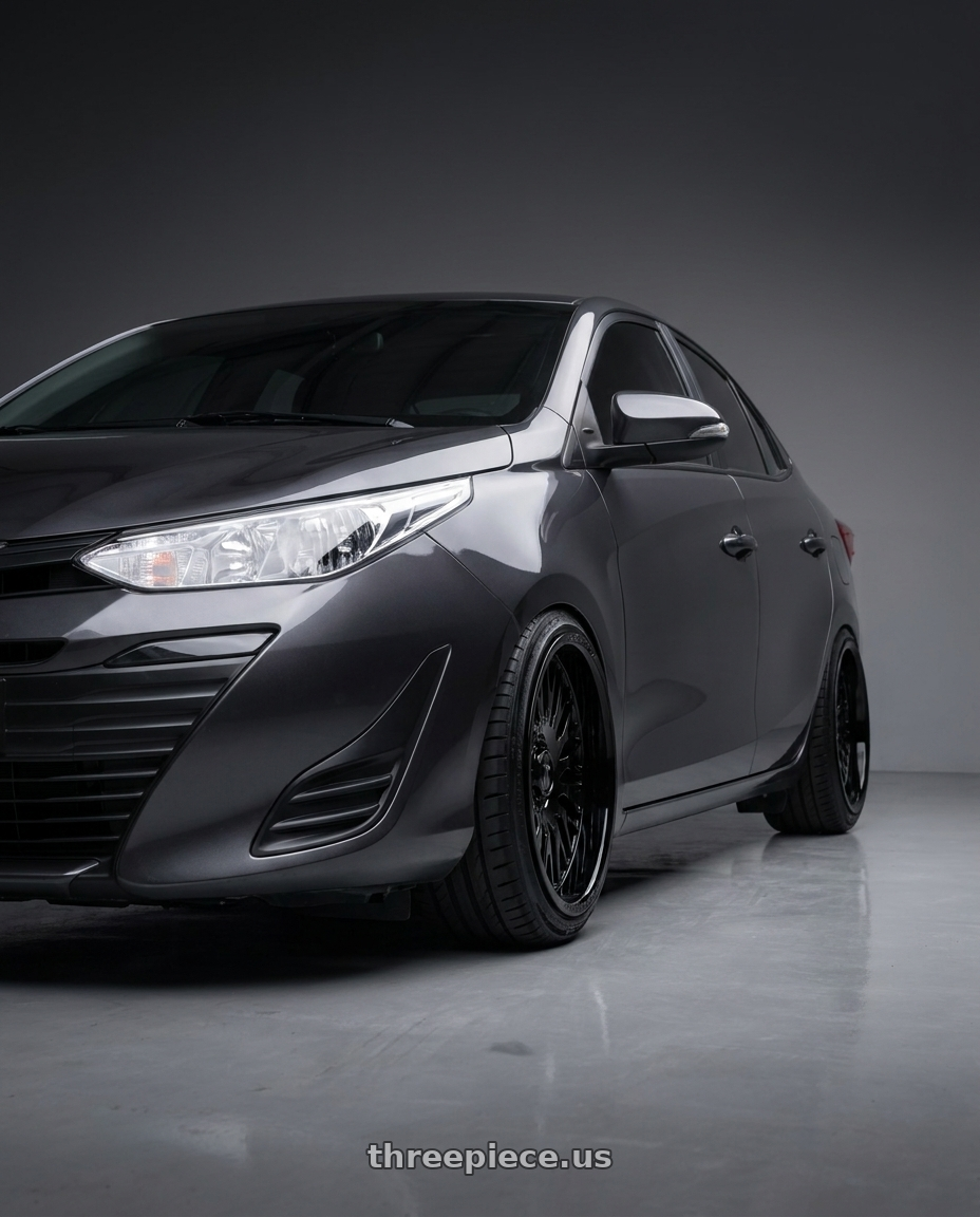 2018 TOYOTA VIOS with Fittipaldi FS369B 5X115/5X120 22x9.5 +15 Gloss Black wheels