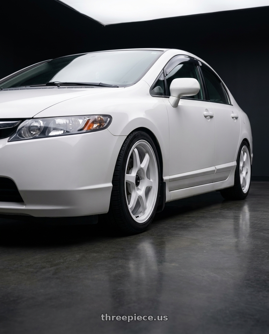 2007 honda civic ex with Konig Hexaform 5X114.3 17x8+38 Gloss White wheels