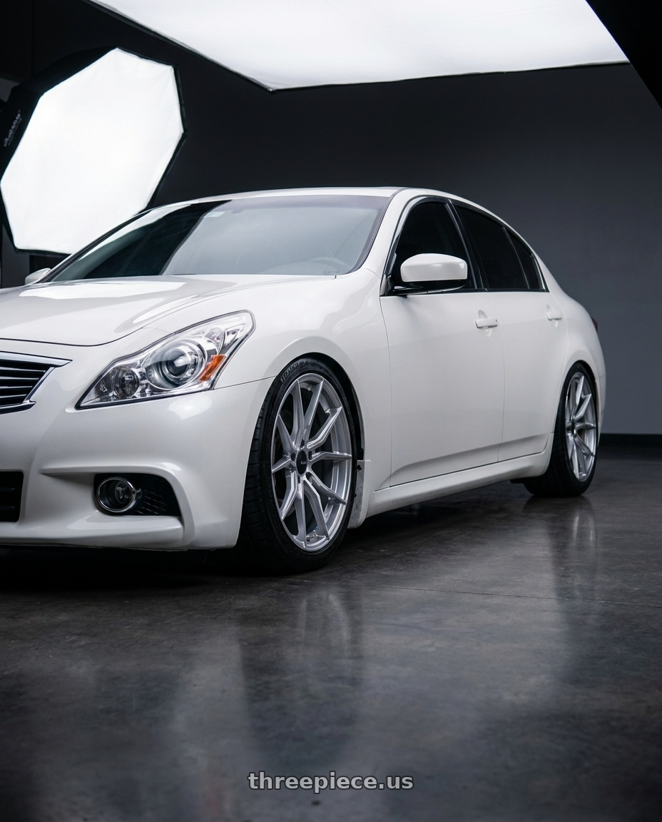 2013 Infiniti G37x sedan  with Advanti Racing 80S Hybris 5X112 18x8 +45 Silver with Machined Face wheels