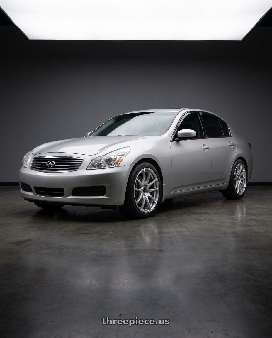 2008 Infiniti G35x with Vors TR4 5x114.3 18x8.5  +35 Silver Machine Face wheels