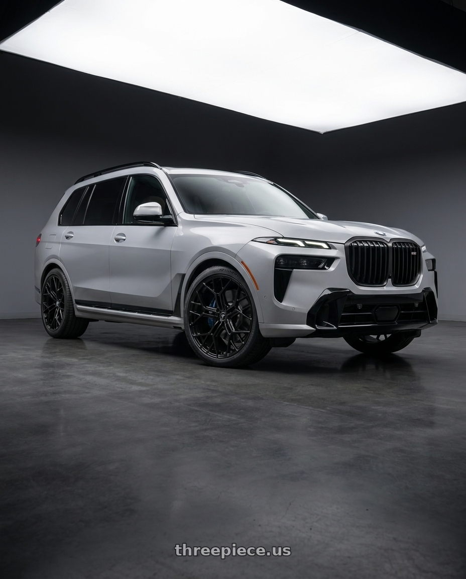 2026 BMW x7 with Fittipaldi FS371B 5x112 22x9 +35 Gloss Black wheels